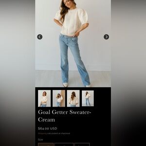 #185 LOW GAGE PUFF SHORT SLEEVE SWEATER TOP